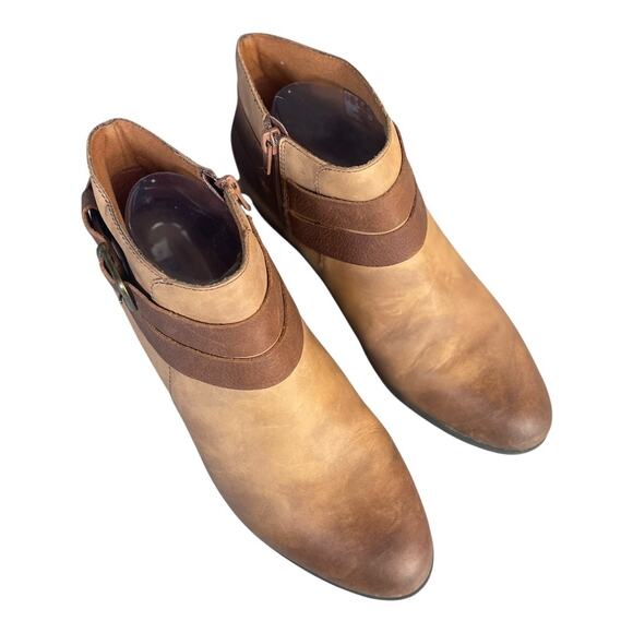 Clarks Women’s Addiy Cora Brown Leather Ankle Western Boots Size-8.5m - Picture 9 of 10